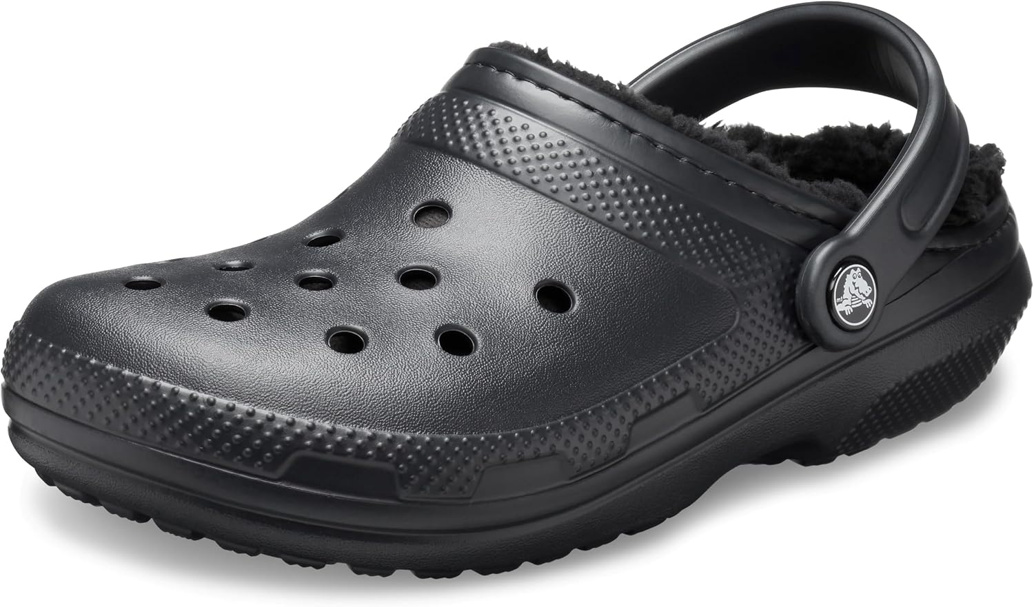 Detalle de Crocs Classic Unisex Lined Clog with Fuzzy Liner – Black, UK M8/W9