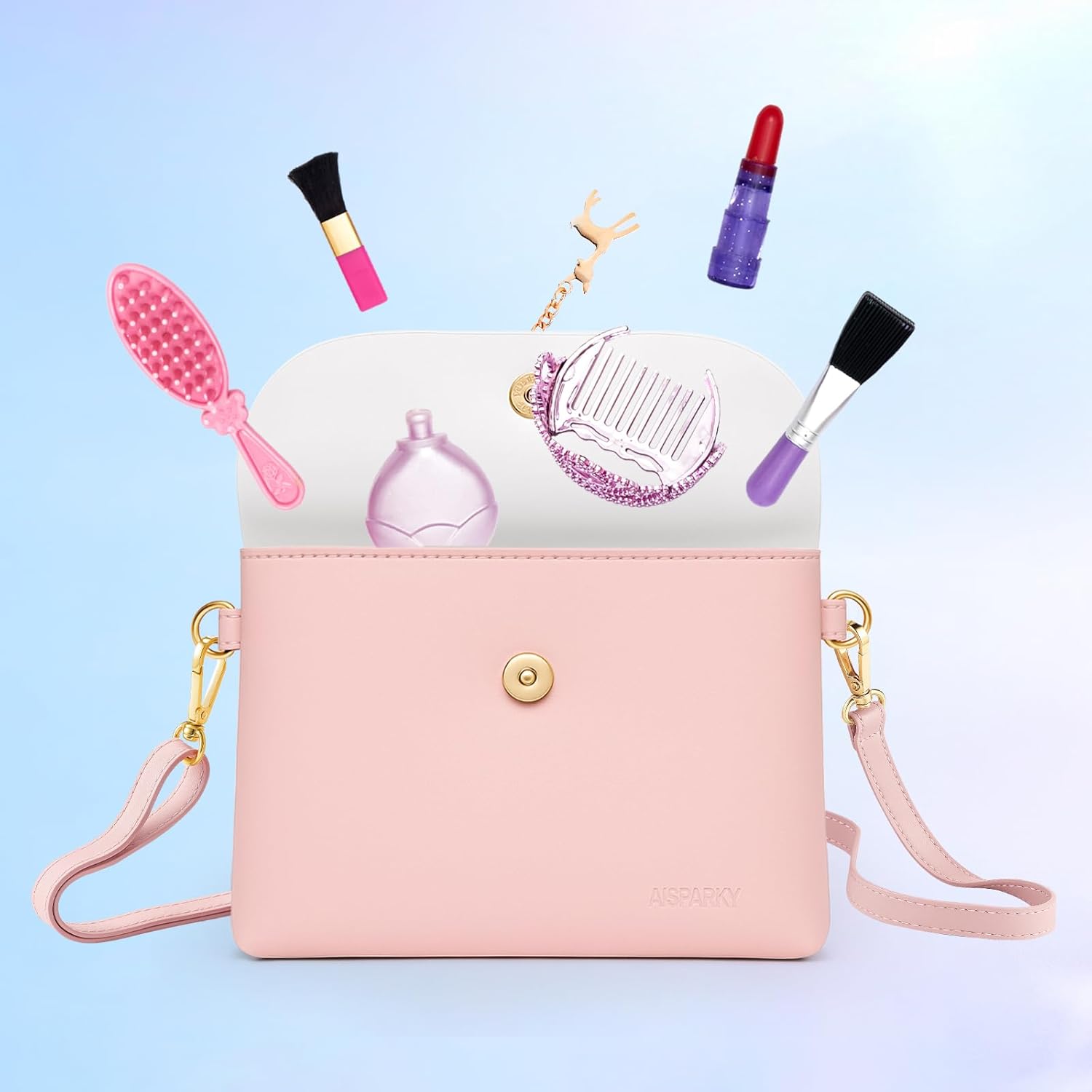 Thumbnail 4 de Small Crossbody Bag for Teens & Girls (PU Leather) – Adjustable Strap, Snap Closure & Cute Charms