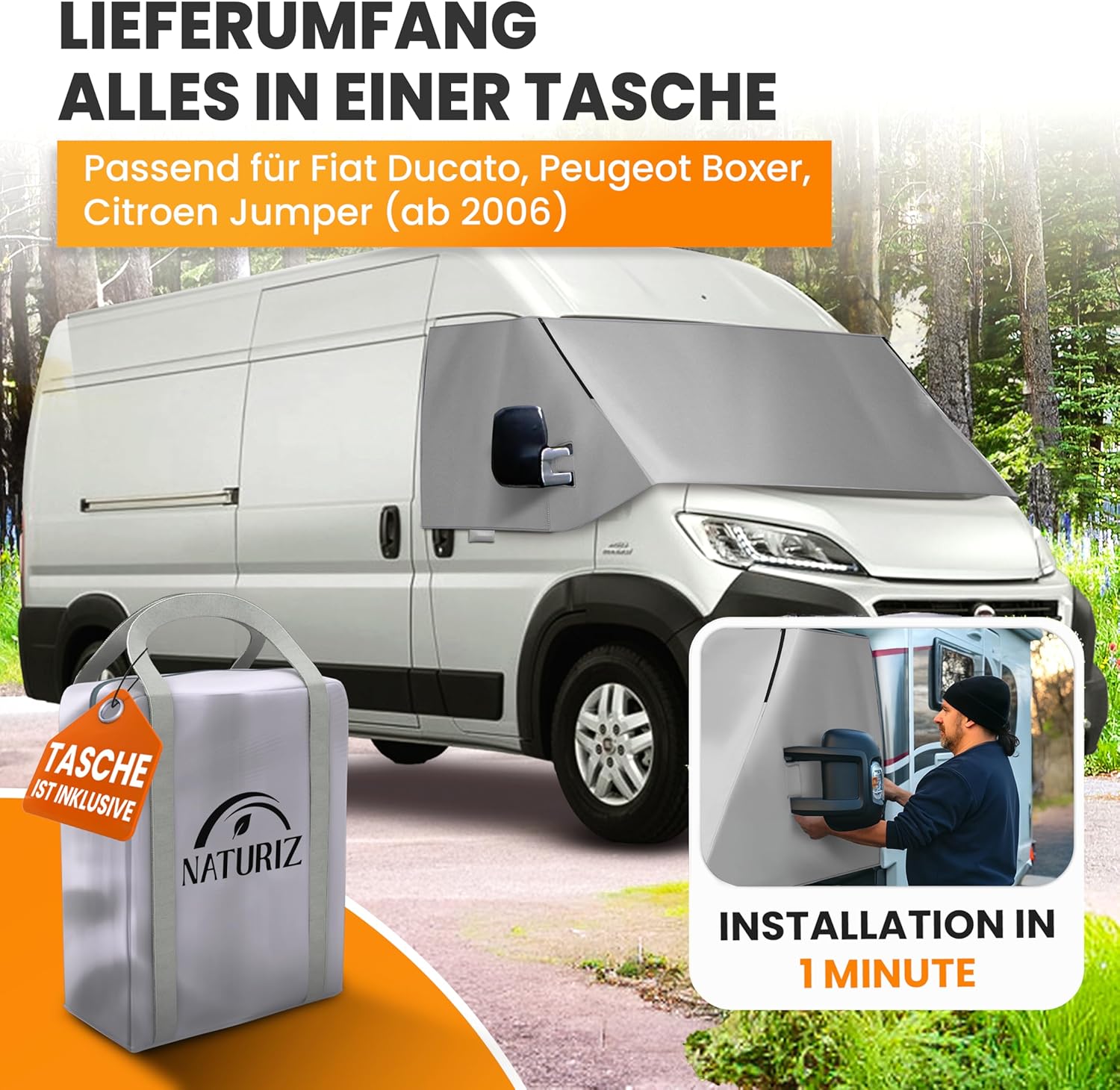 Thumbnail 3 de NATURIZ FIAT Ducato Frontscheibenabdeckung 2006–2025