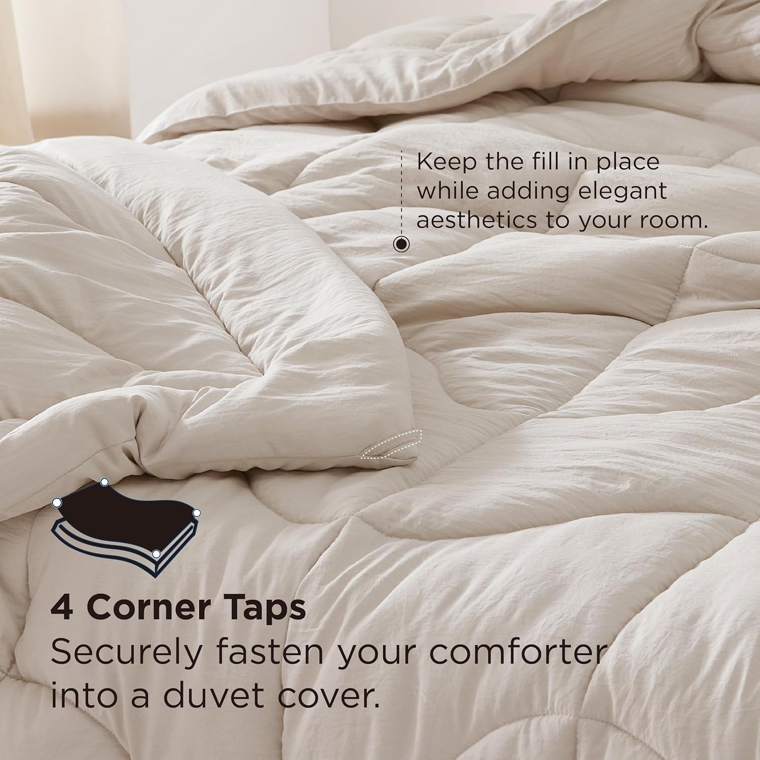 Detalle de Bedsure Queen Comforter 88 x 88 Inches