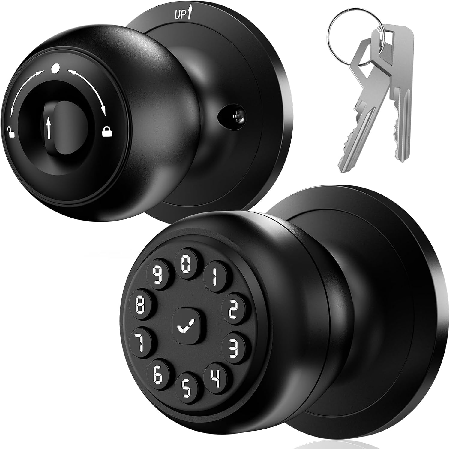Detalle de Smart Keypad Door Knob, Bright Black