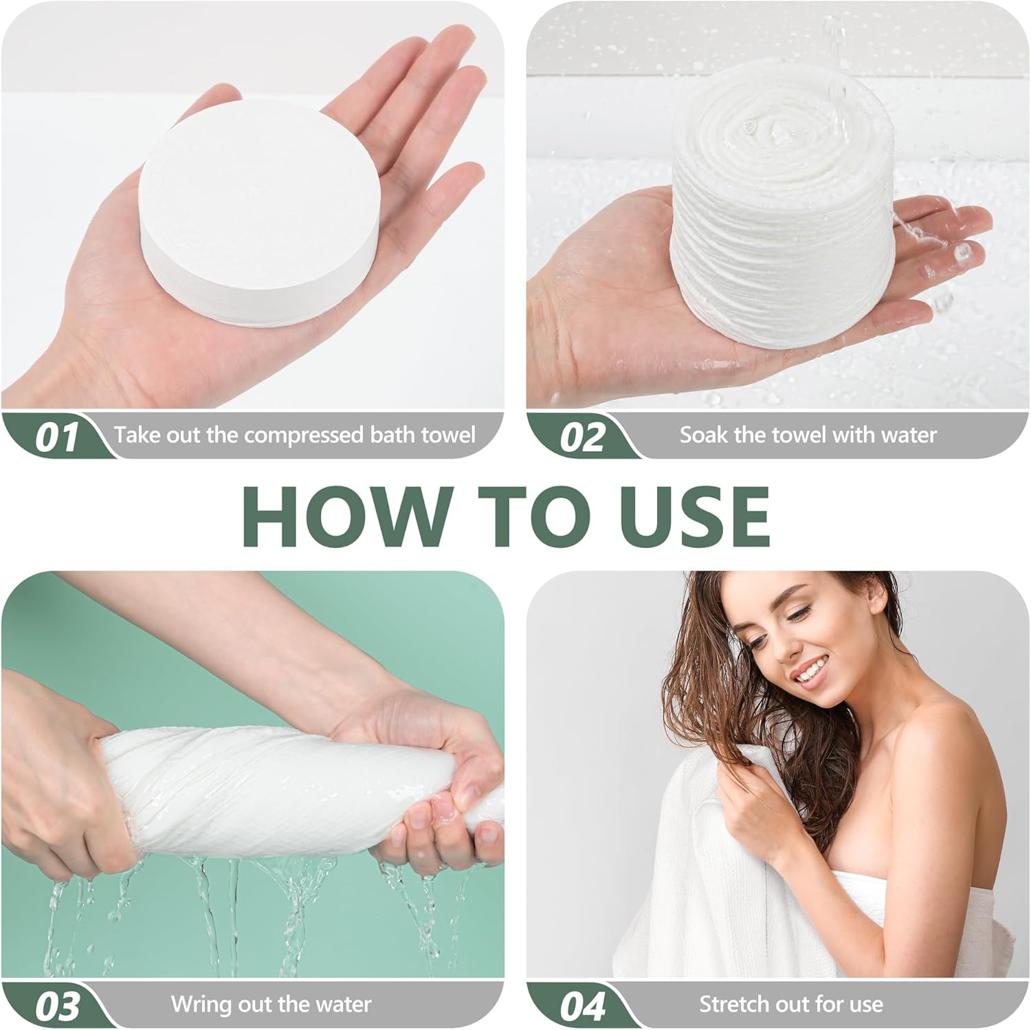 Thumbnail 1 de Benano Premium Compressed Towel Tablets (5 Pack) – 100% plant-fibre disposable & reusable bath towel