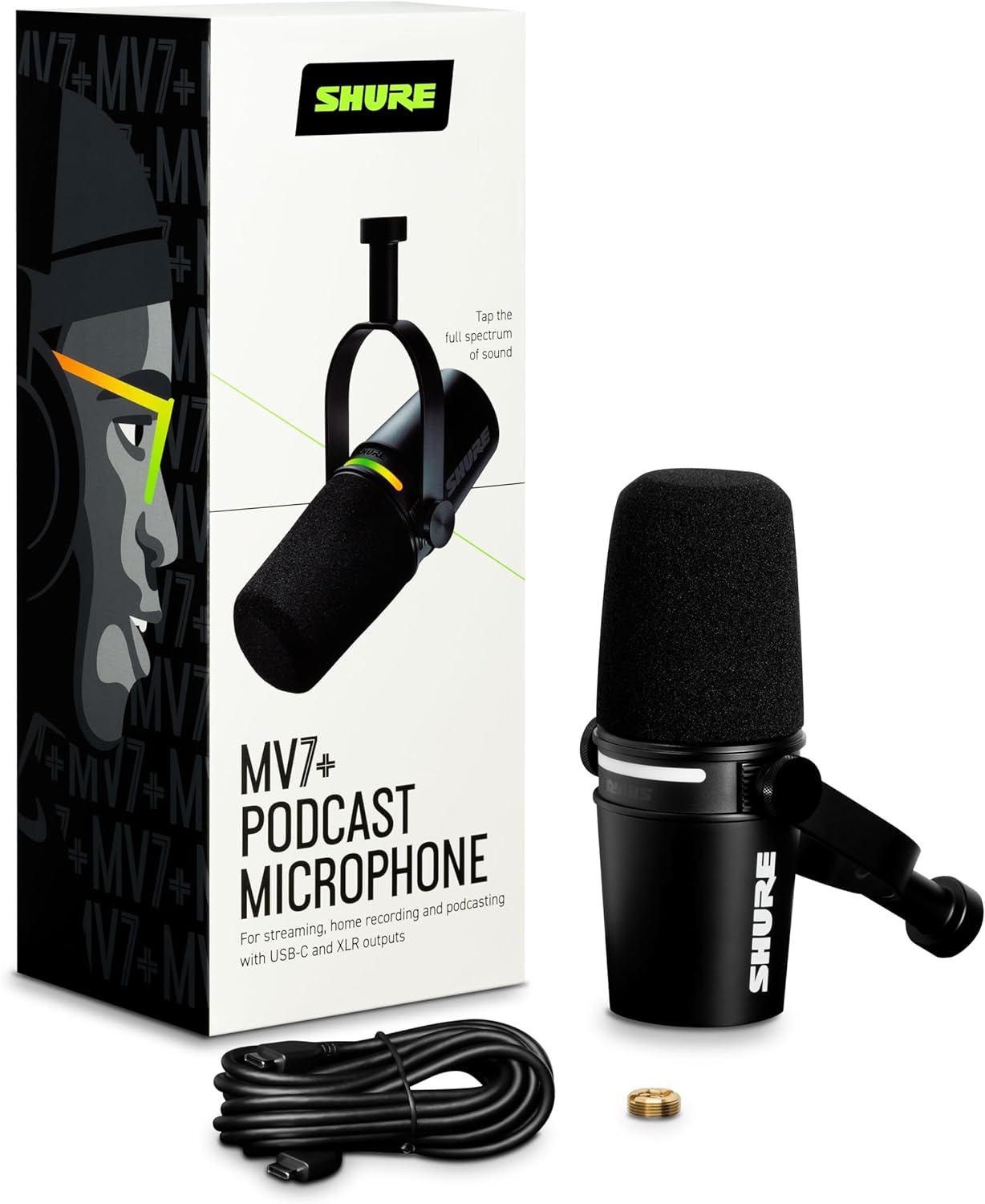 Thumbnail 1 de Shure MV7+ Dynamic Microphone (USB-C & XLR) for Podcasting, Streaming & Broadcasting