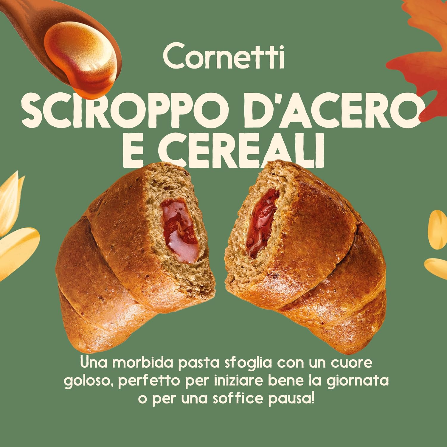 Detalle 2 de Misura Naturìcca Cornetti Sciroppo d’Acero e Cereali – Lievitati naturalmente, Plant Based