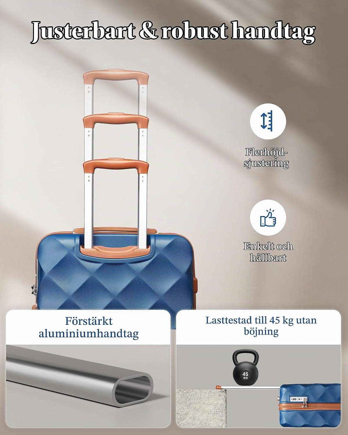 Thumbnail 4 de British Traveller 73CM stor resväska, 28 tum, ABS+PC och TSA-lås