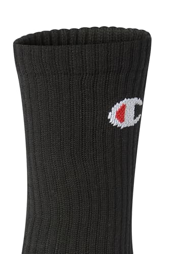 Detalle 1 de Champion Unisex Socks Basics 6er-Set, Crew Füßlinge, Schwarz, Gr. 43–46 EU
