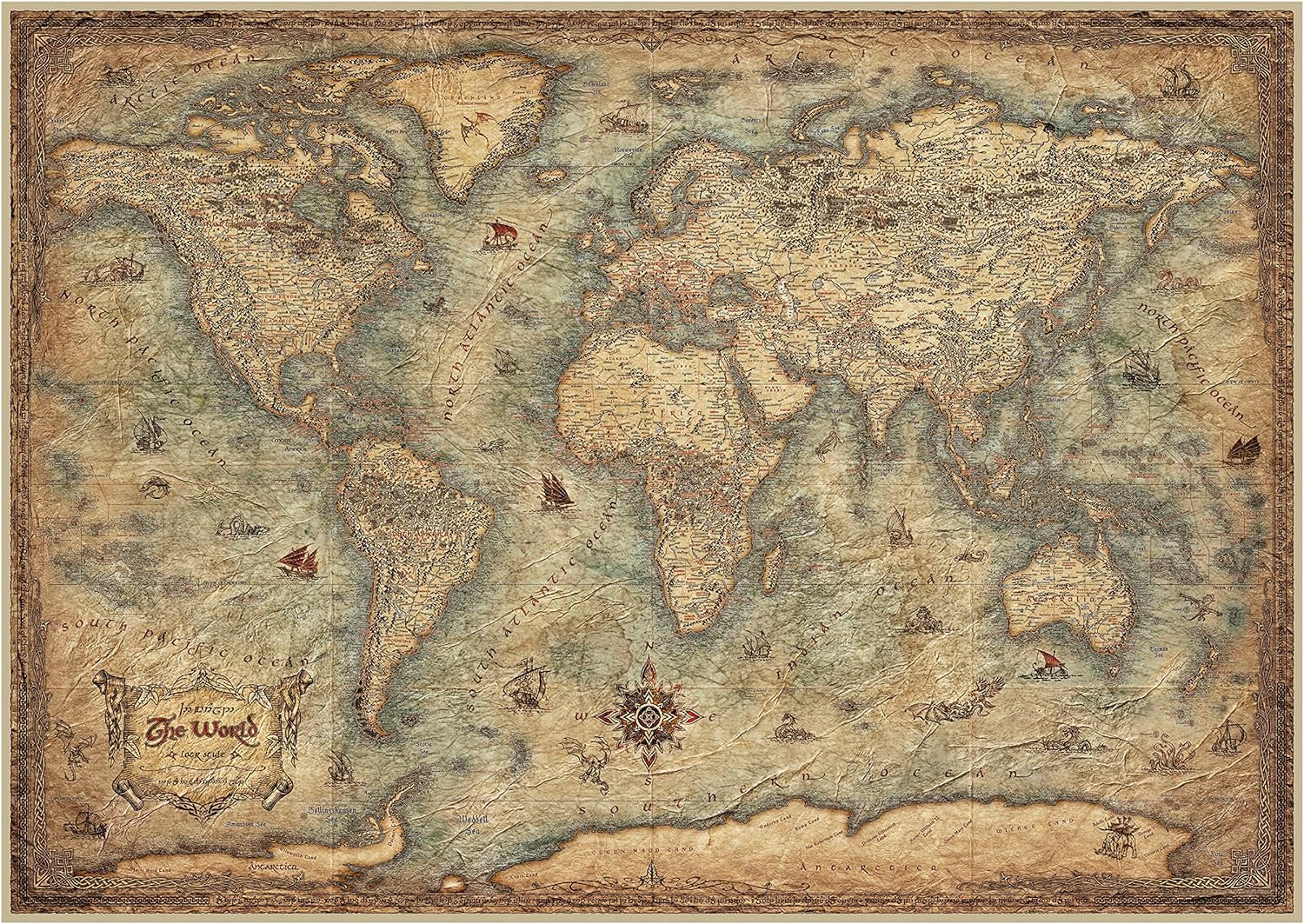 Thumbnail 2 de Puzzle Educa 3000 pièces pour adultes – Mapamundi, 120 x 85 cm (à partir de 14 ans) avec service de pièces perdues