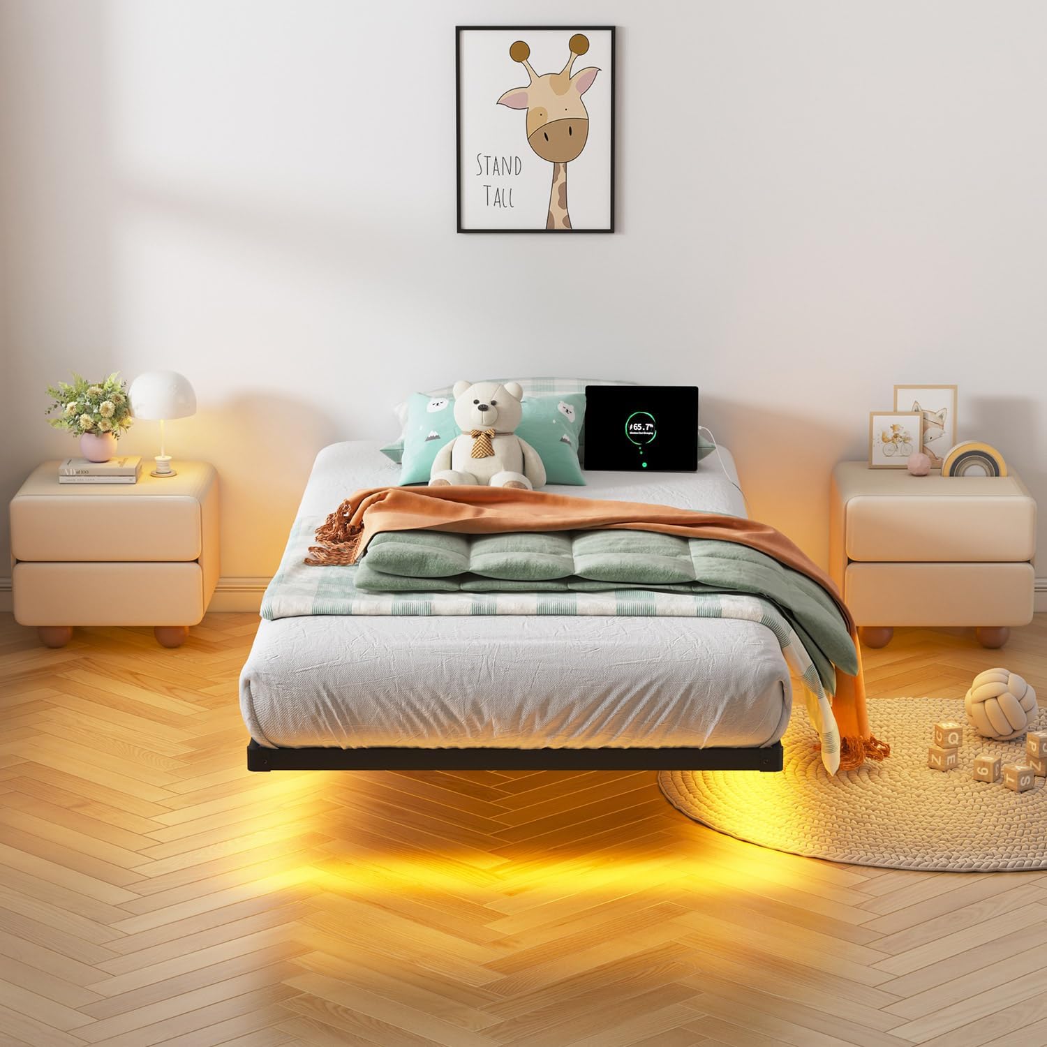 Detalle 2 de HAVONIZD Floating Bed Frame Twin 8 inch