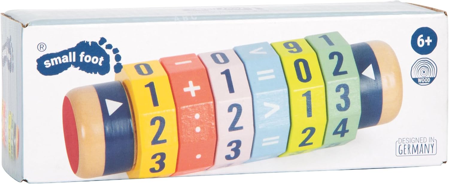 Detalle de small foot Rechenrolle Kleines 1x1 Educate – Rechenhilfe aus Holz für Grundrechenarten
