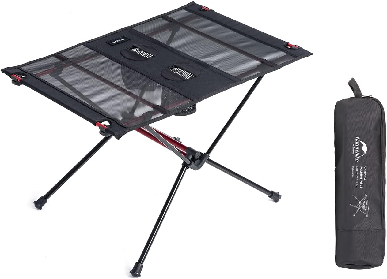 Detalle de Naturehike NH20JJ020 ultralichte klaptafel, zwart met nylon blad