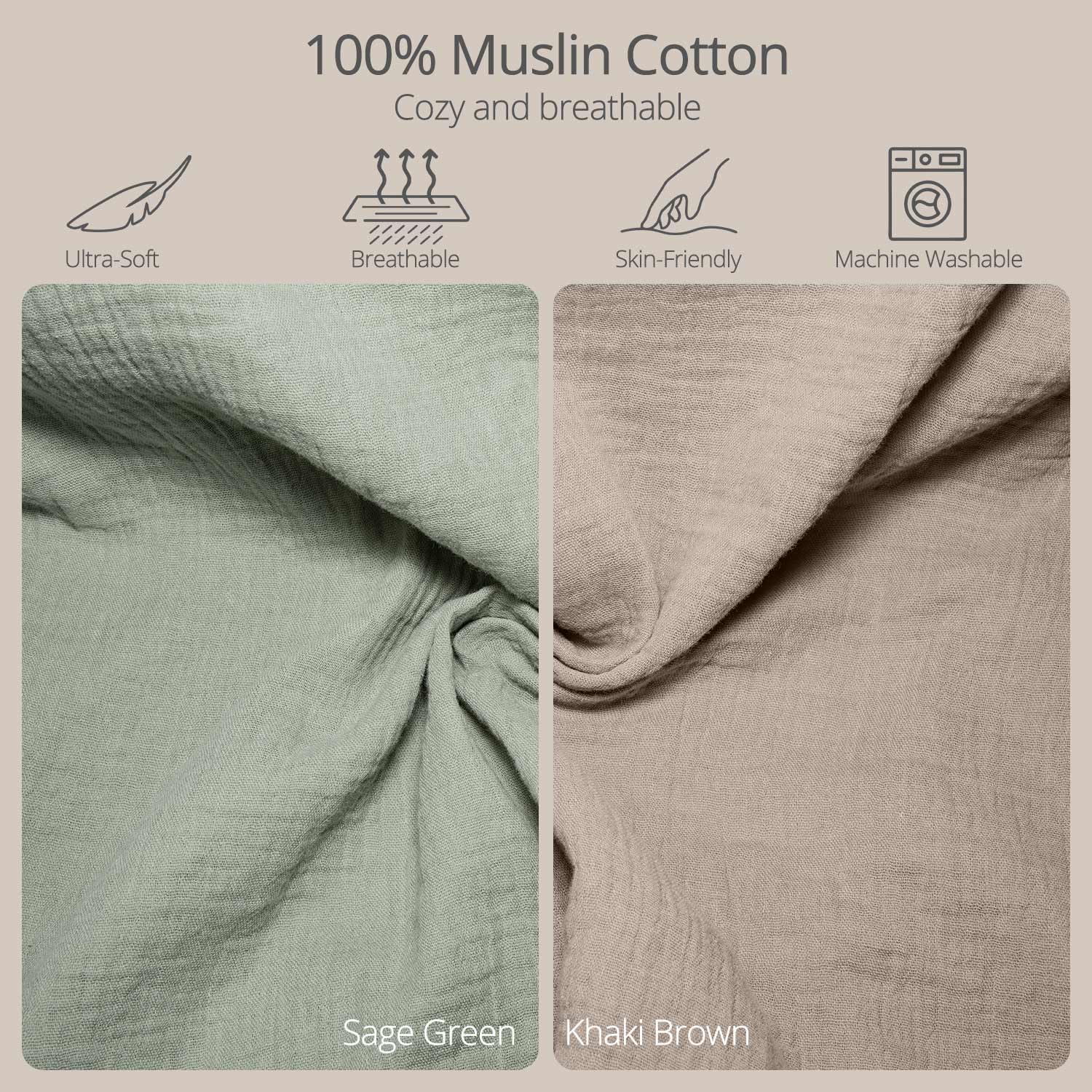 Detalle 1 de JVEOO Muslin Baby Changing Pad with 2 Covers and Waterproof Lining