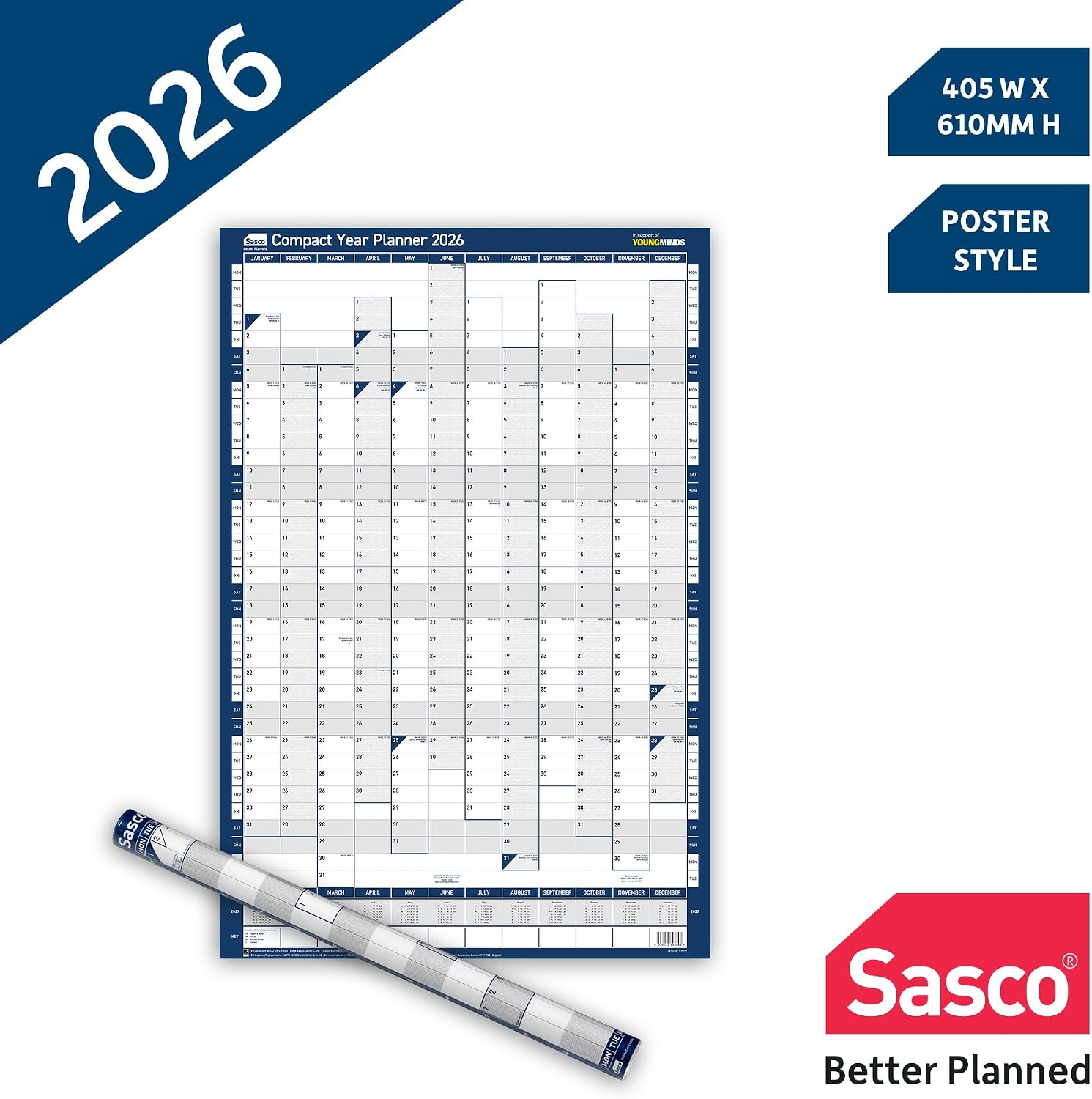 Thumbnail 4 de Sasco 2026 Wall Planner 91.5x61cm ๐
