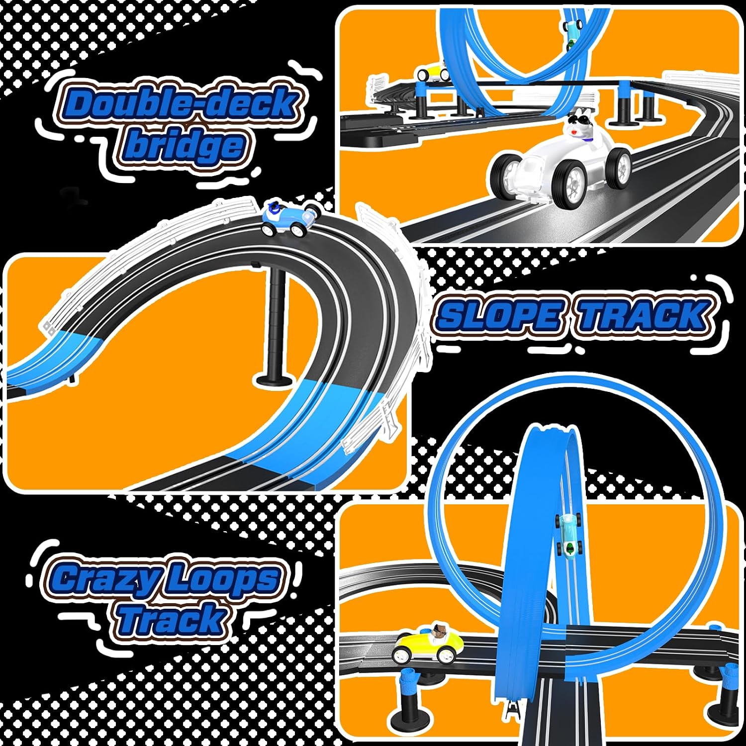 Detalle 2 de AGM MASTECH MR-20 Crazy-Loop Slot Car Track with 360° Loop and LED Cars