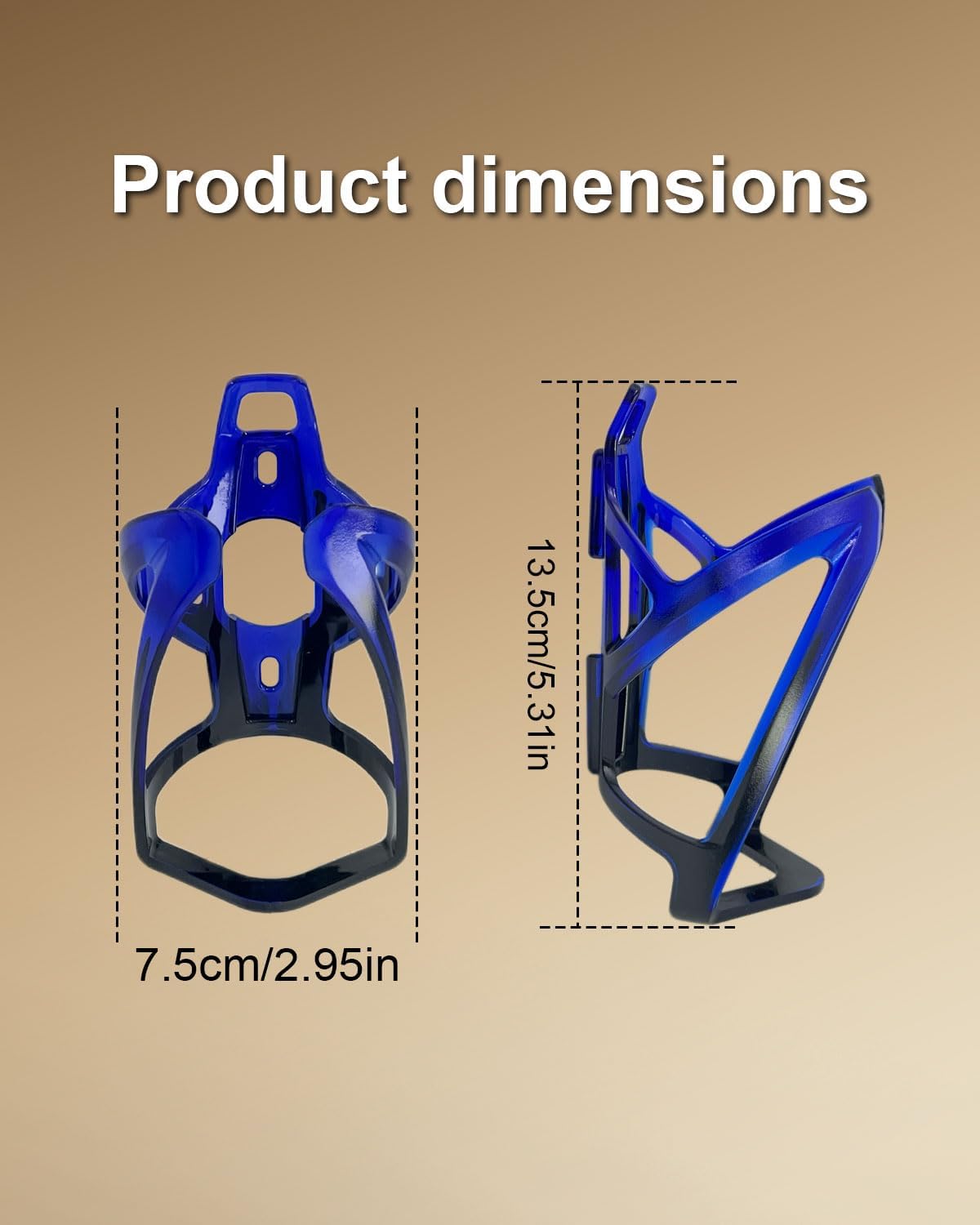 Detalle de SEYUGOPTI 2Pcs Gradient Bike Water Bottle Cage Holders (Blue-Black) with Screws & Allen Keys
