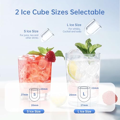 Detalle de WIE Ice Maker Countertop: Self-Cleaning, 12kg/24h Portable Ice Machine