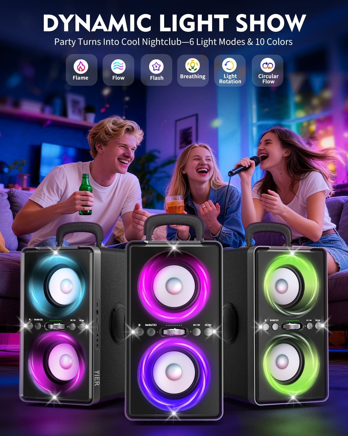 Detalle de YIER 200W Bluetooth Speaker with Big Bass 🔊