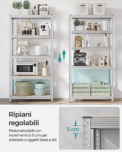Thumbnail 4 de SONGMICS Set di 2 Scaffali in Metallo 5 Ripiani Regolabili, Senza Viti, Portante 875 kg – 40 x 90 x 180 cm (ARGENTO) GLR040E02