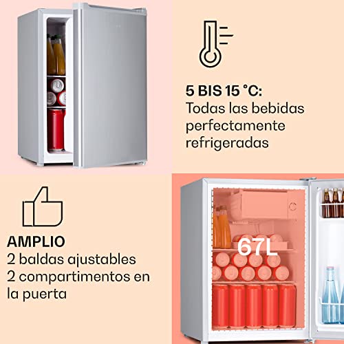 Detalle 2 de Klarstein Nevera Pequeña 67L con Congelador y Cristal