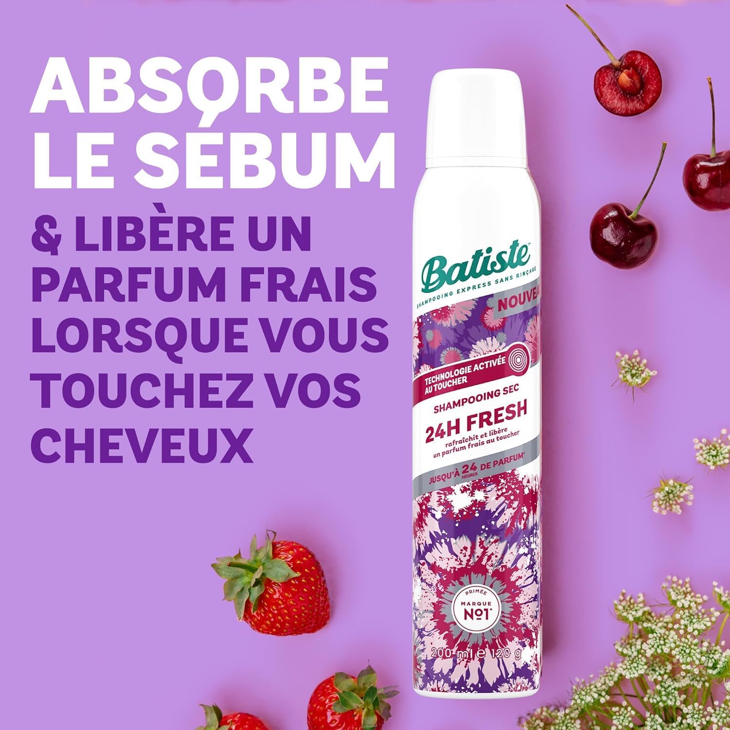 Detalle de Batiste Shampooing Sec 24h Fresh - Parfum Fraîcheur pendant 24h, 200 ml
