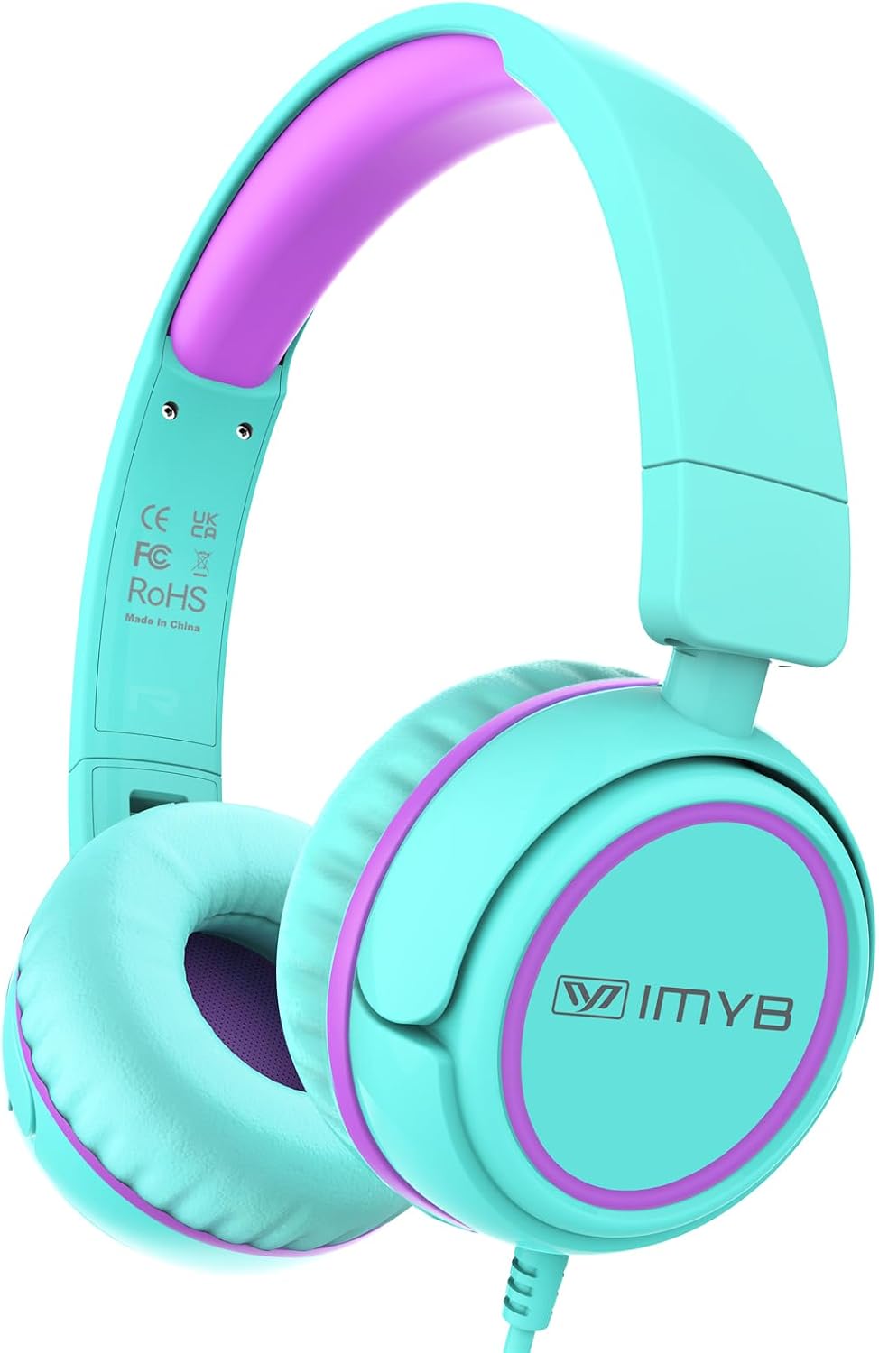 Detalle de IMYB V1 Kids Headphones – Wired, Foldable, Safe-Volume On-Ear Headphones (Green)