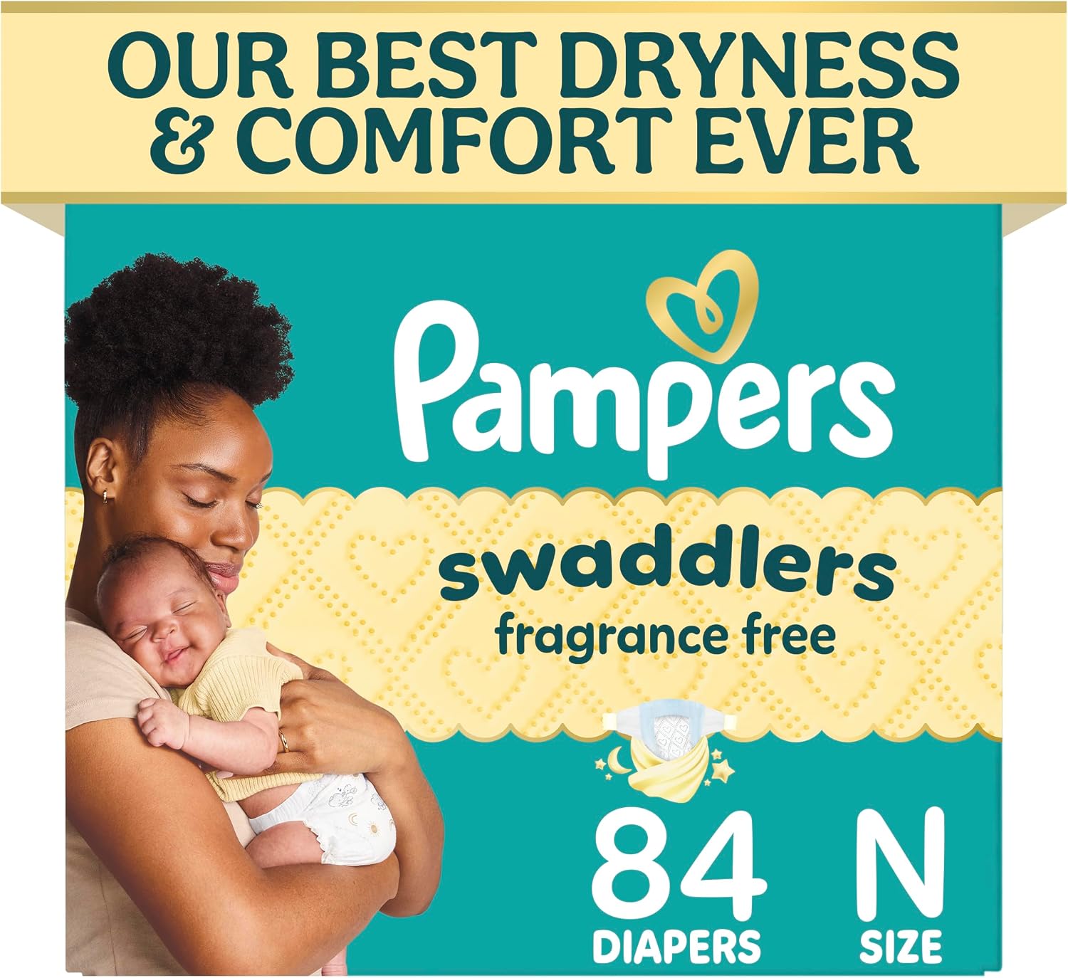 Detalle de Pampers Swaddlers Newborn Diapers, Size Newborn (10 lbs), 84 Count — Fragrance Free, Hypoallergenic