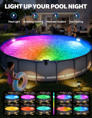Detalle de DeeprBetter 2026: Luz solar para piscina RGB multicolor, IP68, instalación cero