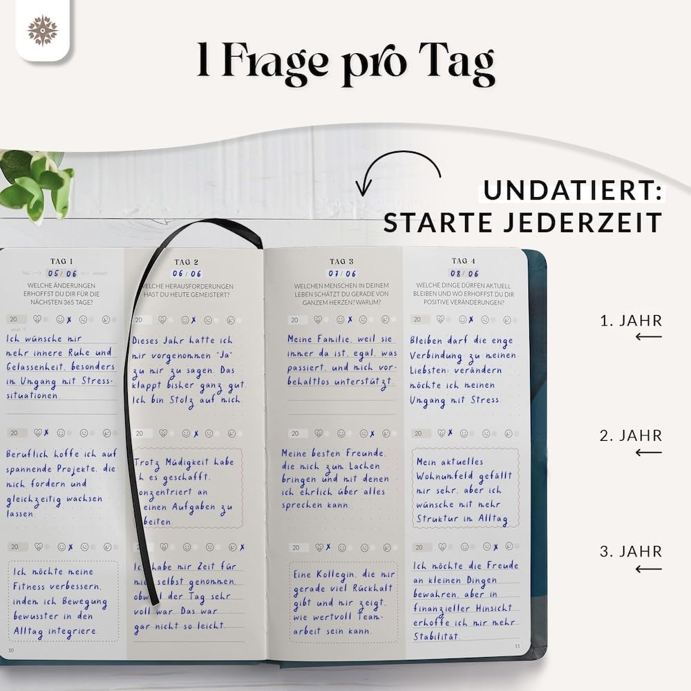Detalle 2 de Lebenskompass Tagebuch One Line a Day DIN A5