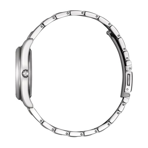 Thumbnail 1 de Citizen Montre Eco-Drive Analogue pour Femmes — Bracelet Titane Argent 19 cm, Cadran Bleu
