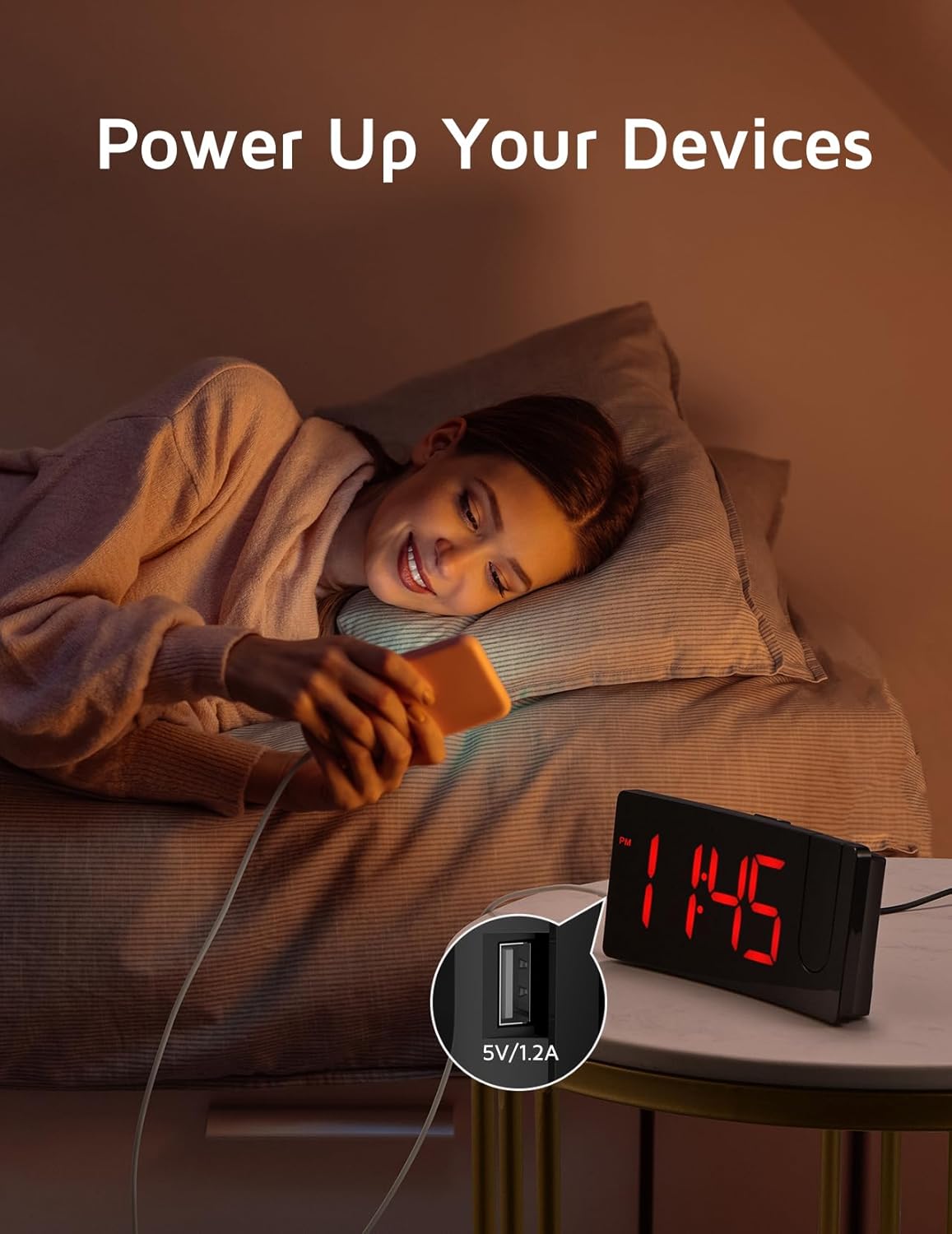 Thumbnail 4 de GOLOZA Projection Alarm Clock Bedside