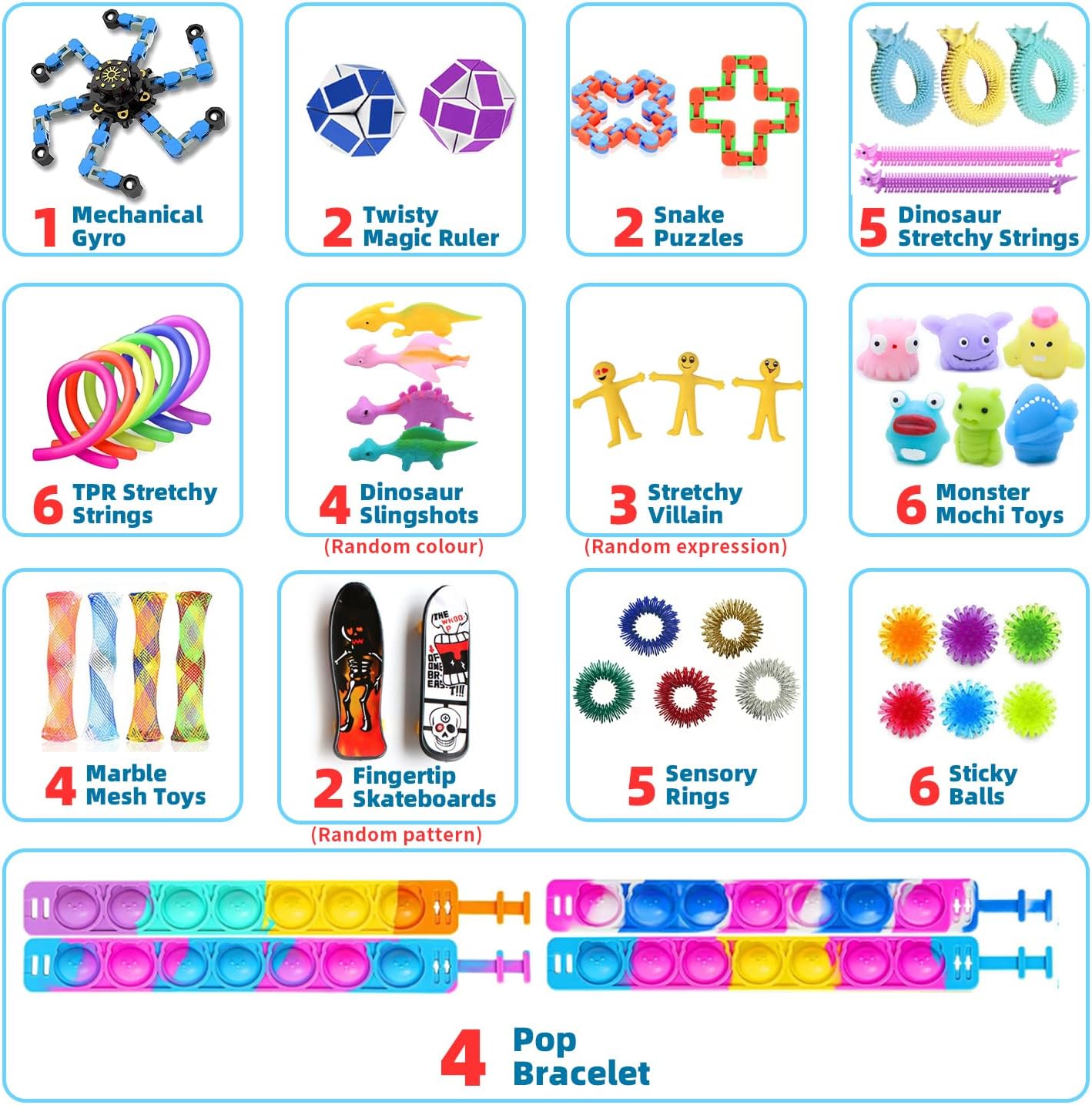Thumbnail 1 de Nestling 50 Pcs Fidget Toys Pack: A Practical Sensory Set for Stress Relief and Focus