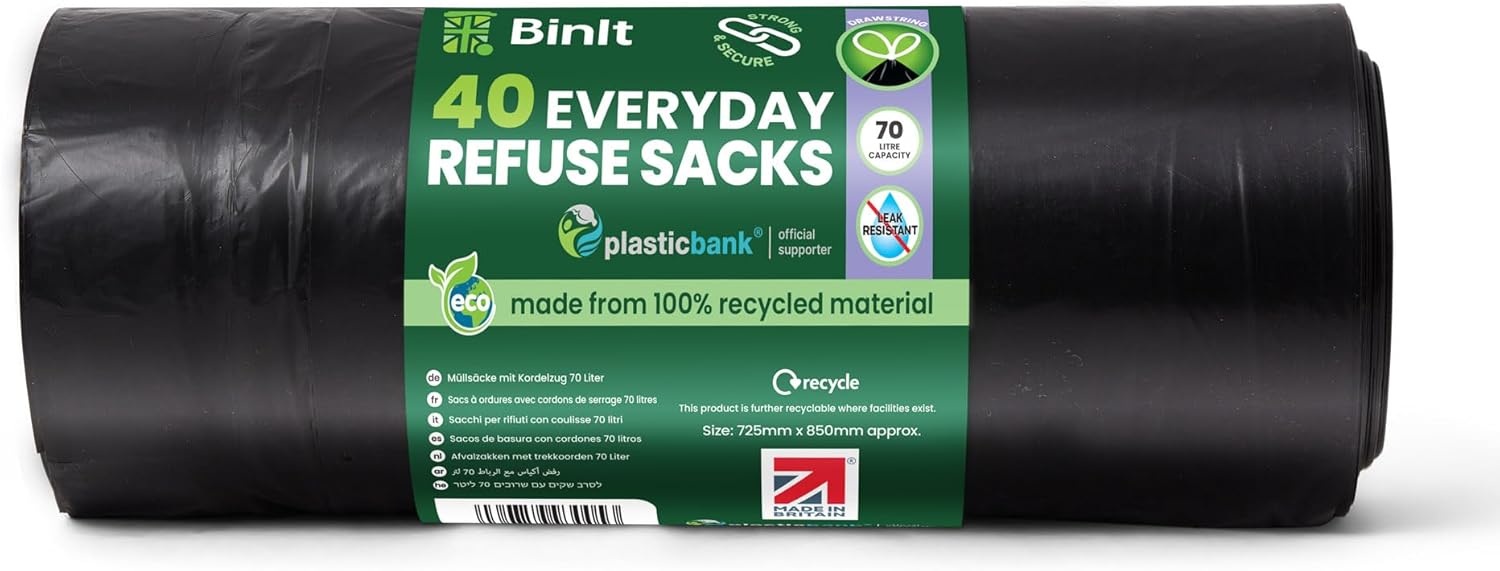Thumbnail 1 de BIN IT 40 Drawstring Bin Bags 70 Litre