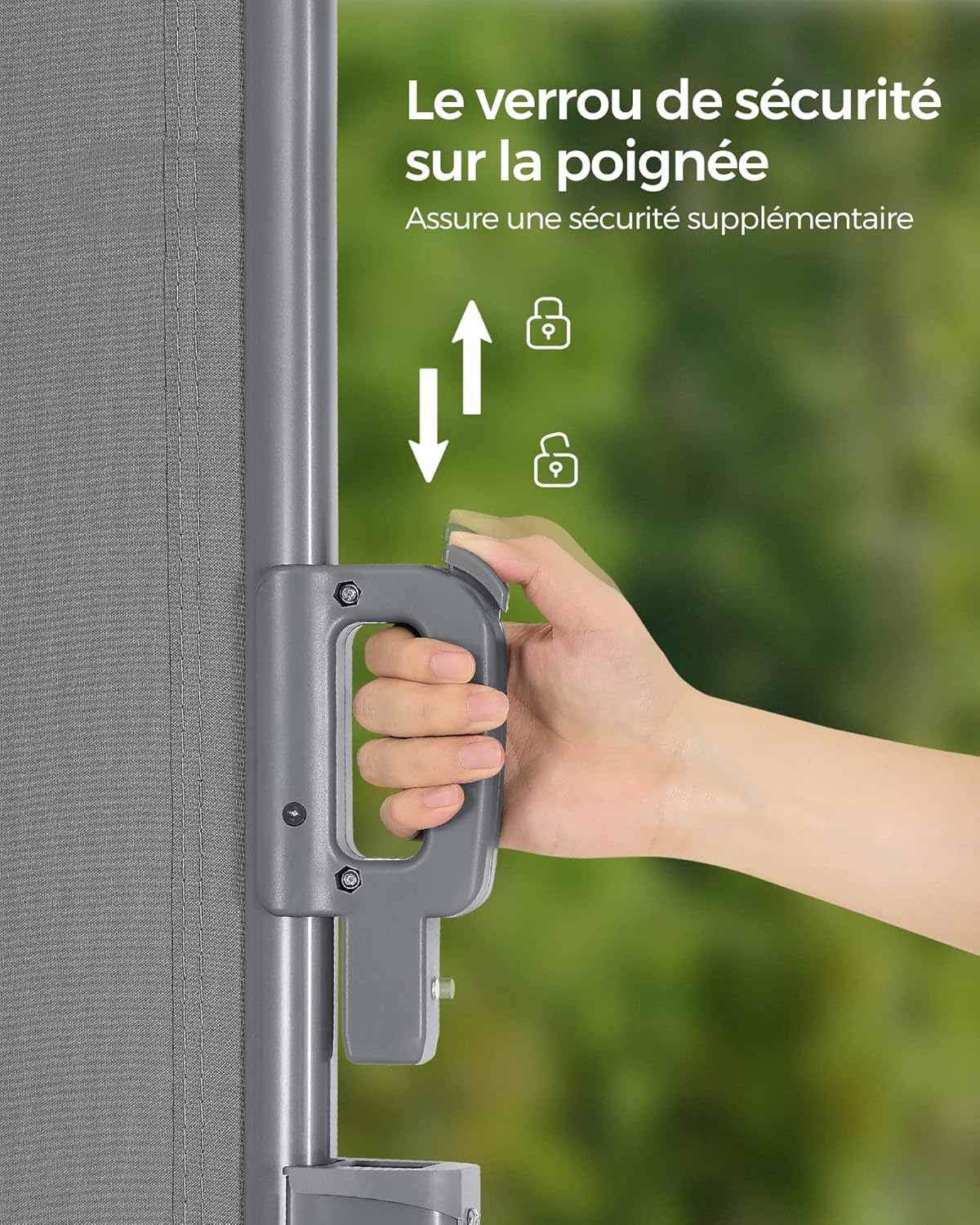 Thumbnail 5 de Store latéral extensible SONGMICS en aluminium, 200 x 400 cm (brise-vue, occultant) pour balcon et terrasse