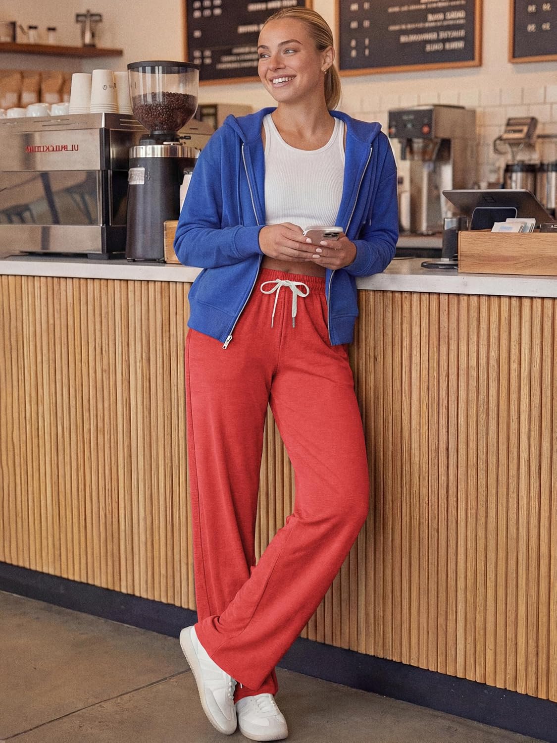 Thumbnail 1 de ODODOS Women’s Straight Leg Pants odSTRATUM Tech Relaxed Pajama Lounge Pants (Ultra Soft, Pockets)