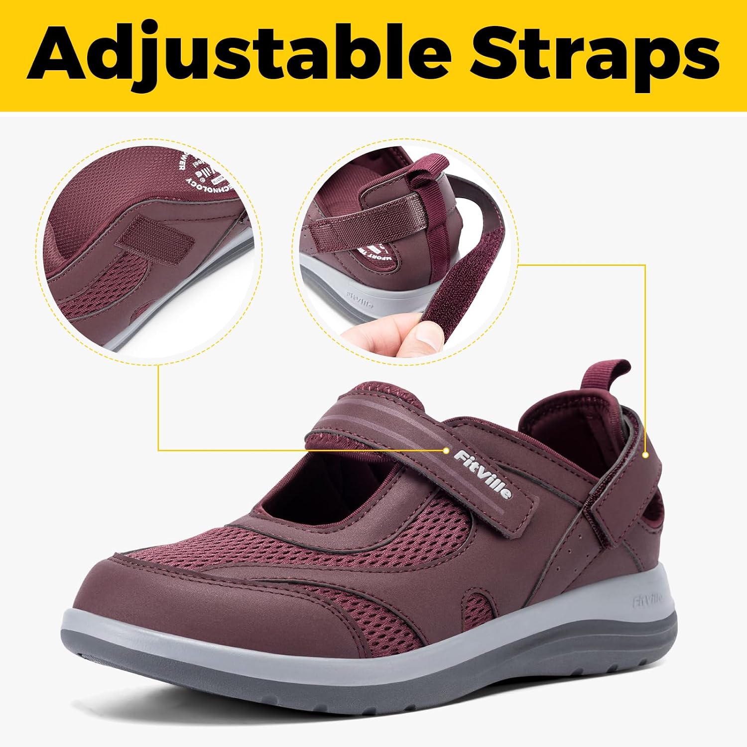 Thumbnail 5 de FitVille sandali donna per piedi larghi: comodi, traspiranti e con supporto dell’arco plantare