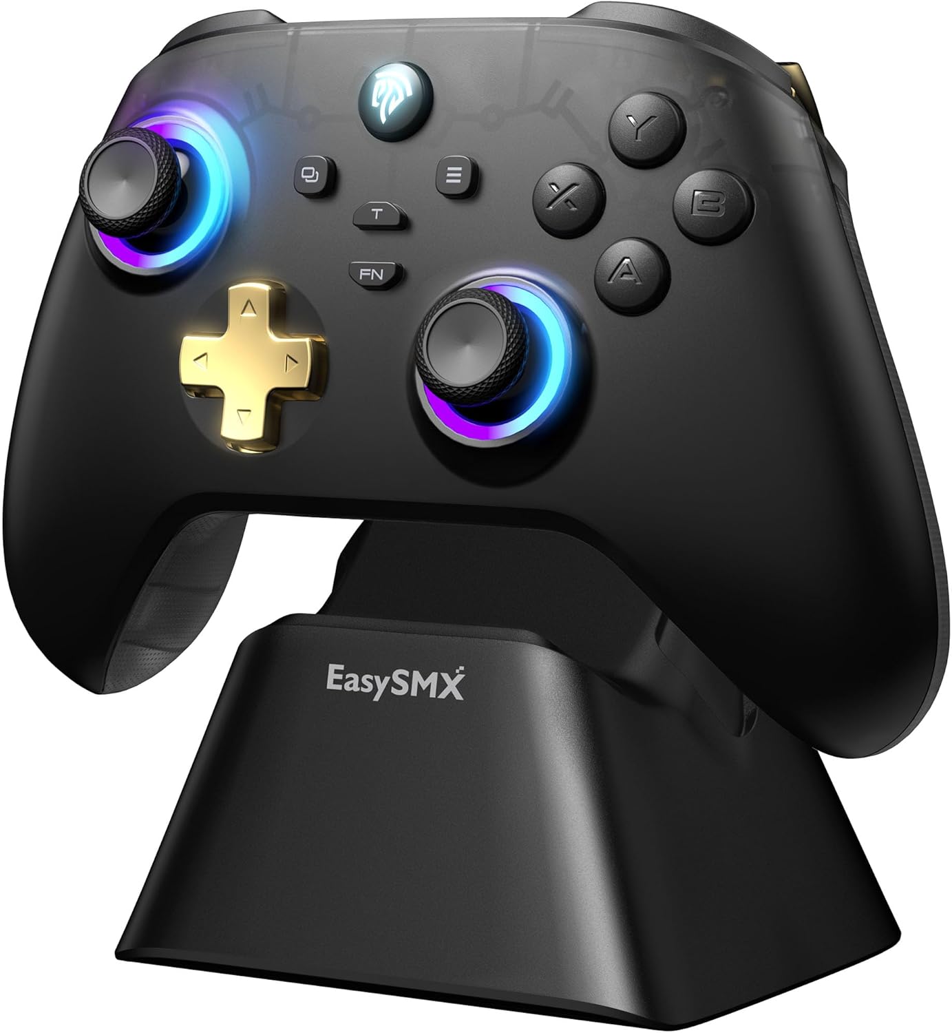 Detalle de EasySMX D05 Wireless Controller PC con Base di Ricarica – RGB, Hall e 1000 mAh