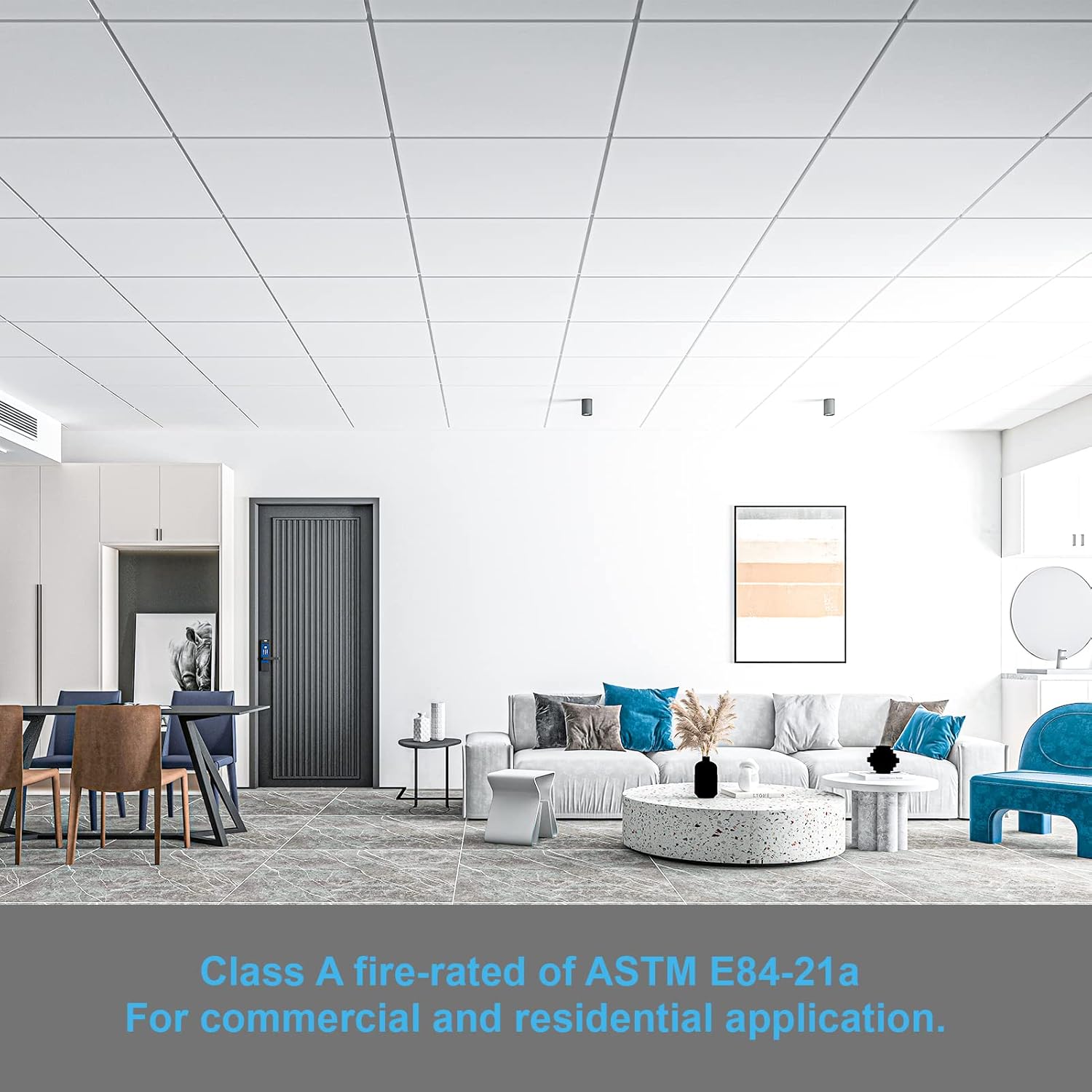 Thumbnail 2 de Art3d PVC Drop Ceiling Tiles in White (24x24in) — 24-Pack, Waterproof & No Sag