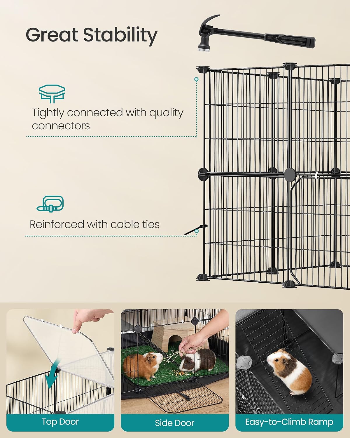 Thumbnail 6 de SONGMICS Steel Pet Playpen