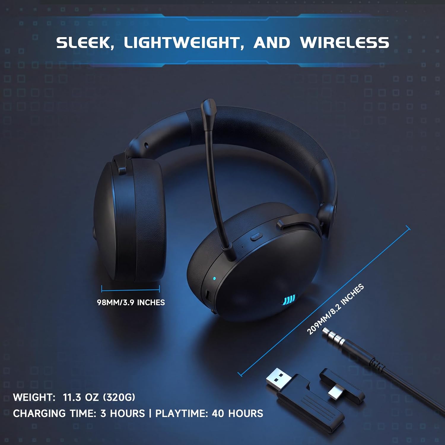 Thumbnail 6 de Acer 2.4GHz Wireless Gaming Headset (3-in-1) for PS5/PS4/PC/Switch with Mic & Noise Reduction