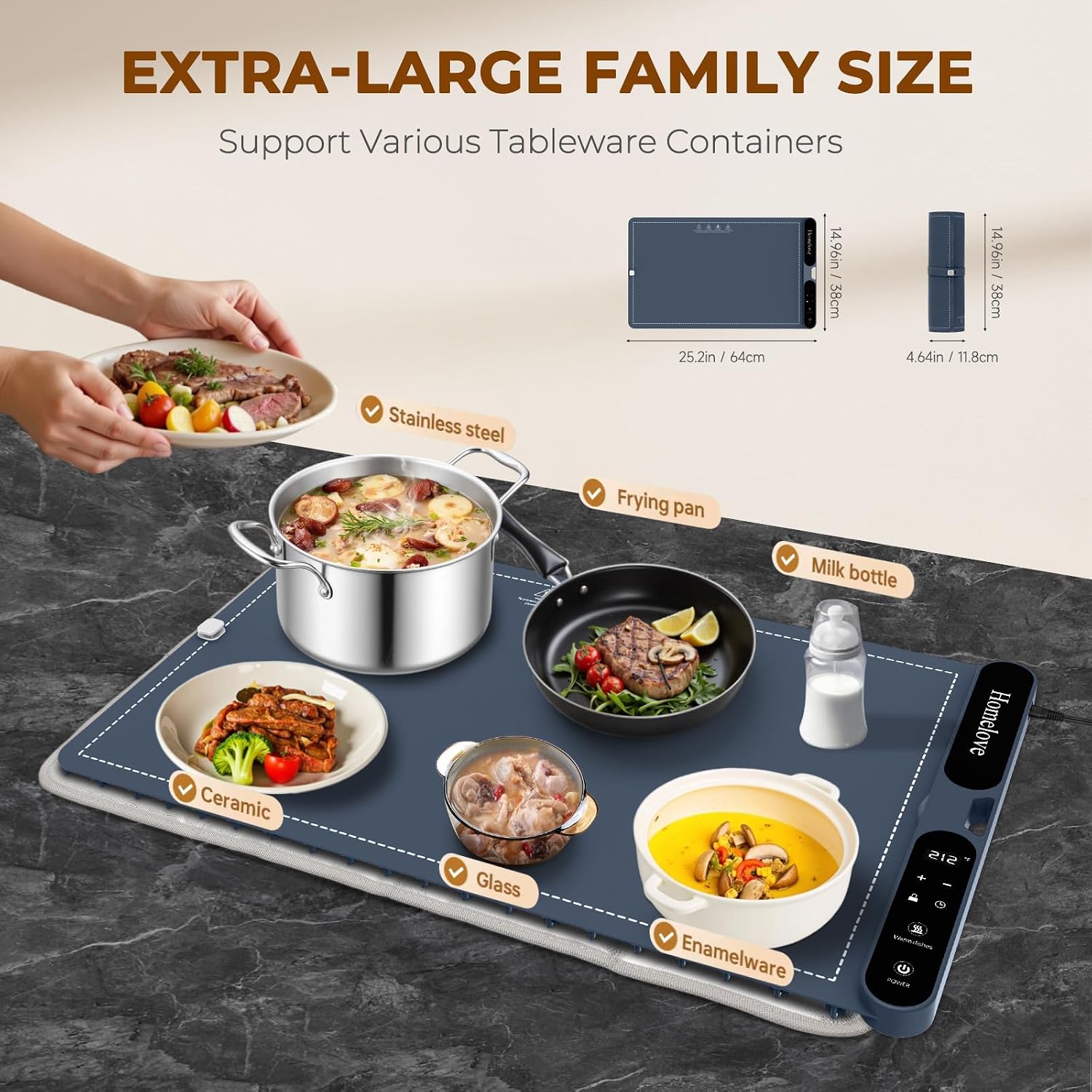 Detalle 2 de Homelove Food Warming Mat 25.2 x 14.96 in.