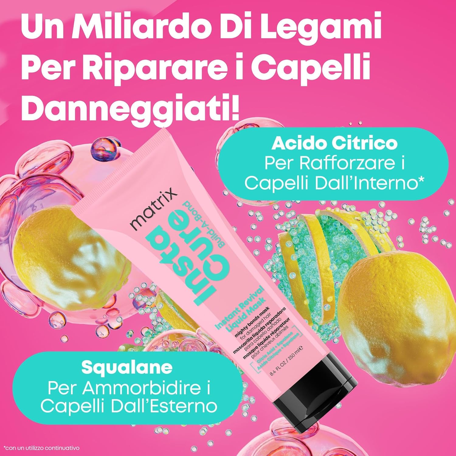 Detalle de Matrix Maschera Liquida Professionale per Capelli Danneggiati, Rinforzati dall'Interno (250 ml)