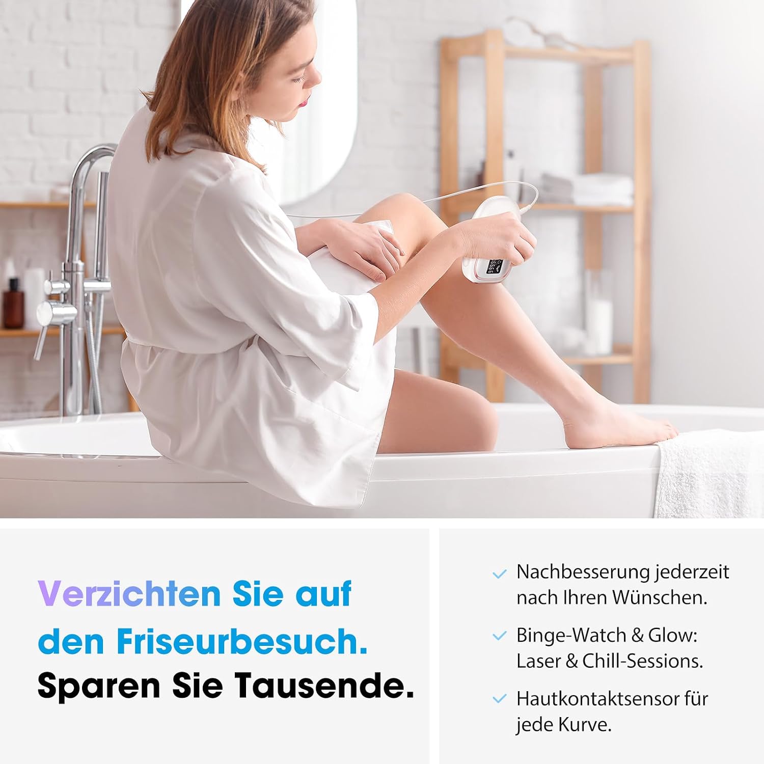 Detalle de Haarlosy IPL-Gerät zur Haarentfernung mit Kühlung und 5 Energiestufen