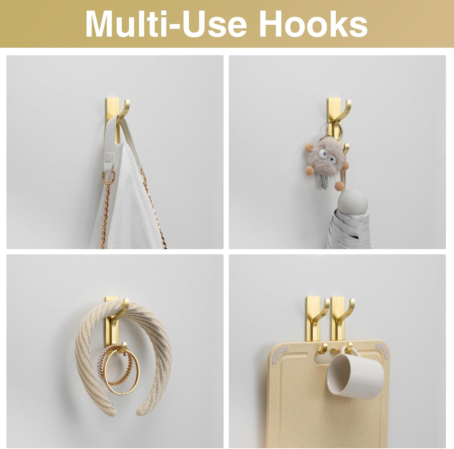 Thumbnail 6 de pickpiff Adhesive Wall Coat Hooks 4-Pack for Jackets