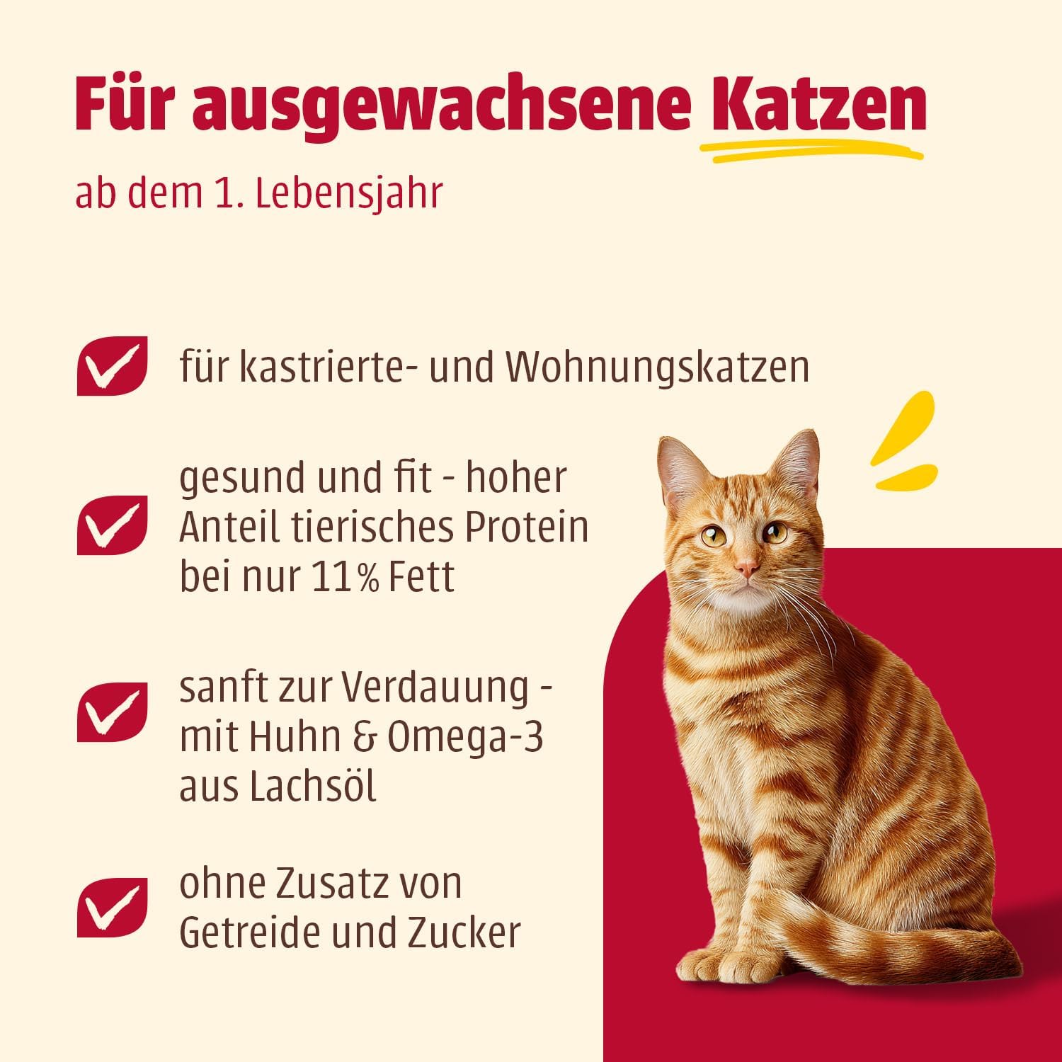 Detalle 2 de animonda Carny Katzen Trockenfutter Huhn + Pute – 10 kg für sterilisierte Katzen, grain-free & ohne Zucker