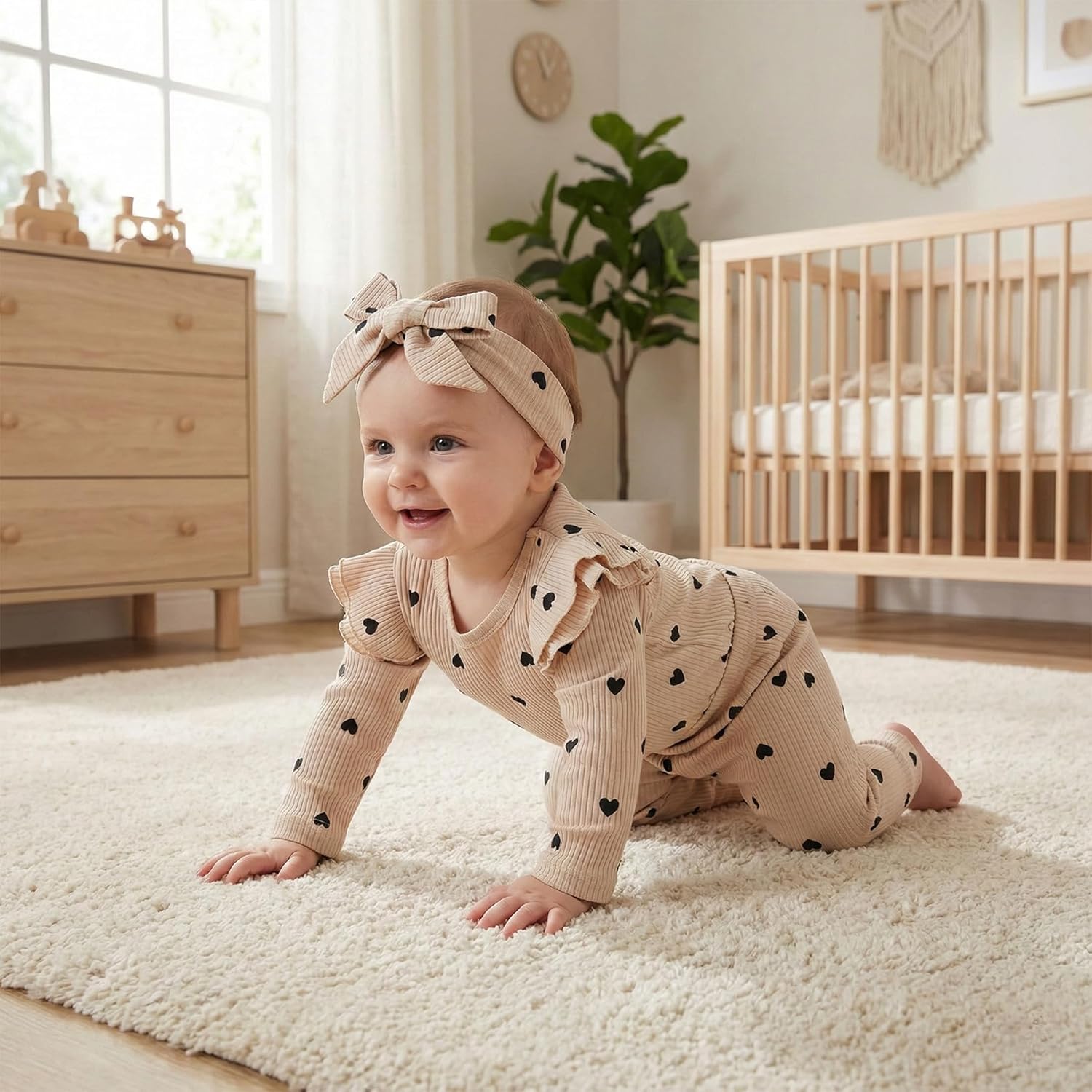 Thumbnail 2 de Fullfamous 3pc Baby Girl Romper Set, 3-18M 👶