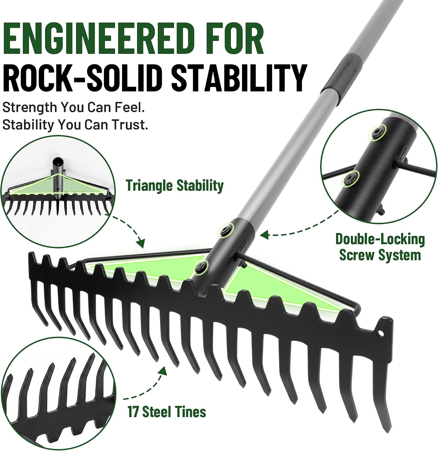 Thumbnail 4 de Walensee 165cm Heavy Duty Garden Rake
