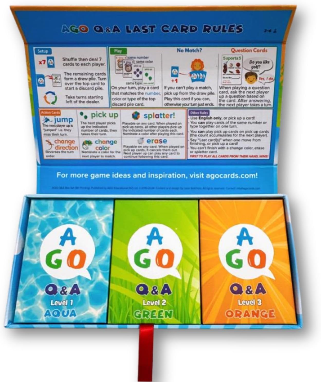 Detalle de AGO Q&A 教室用ポスターセット Level 1-3 アクア・グリーン・オレンジ A1サイズ