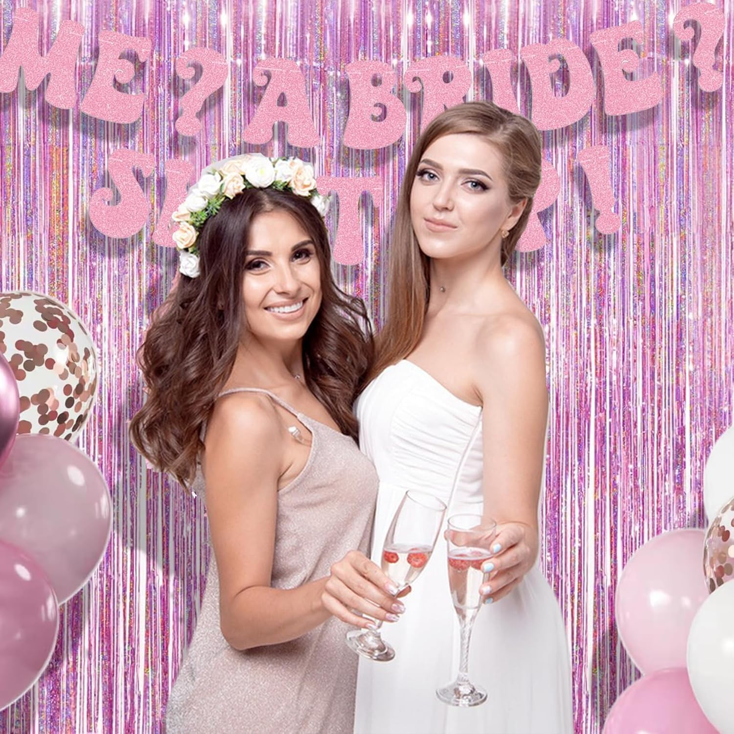 Thumbnail 6 de BRAVESHINE Pink Foil Fringe Curtain Backdrop – 2 Pack, 1x2.5m