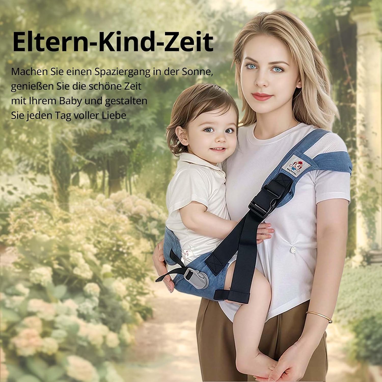 Thumbnail 3 de Plus Size Baby Sling Carrier: Extended Adjustable Design for Larger Kids (Blue)
