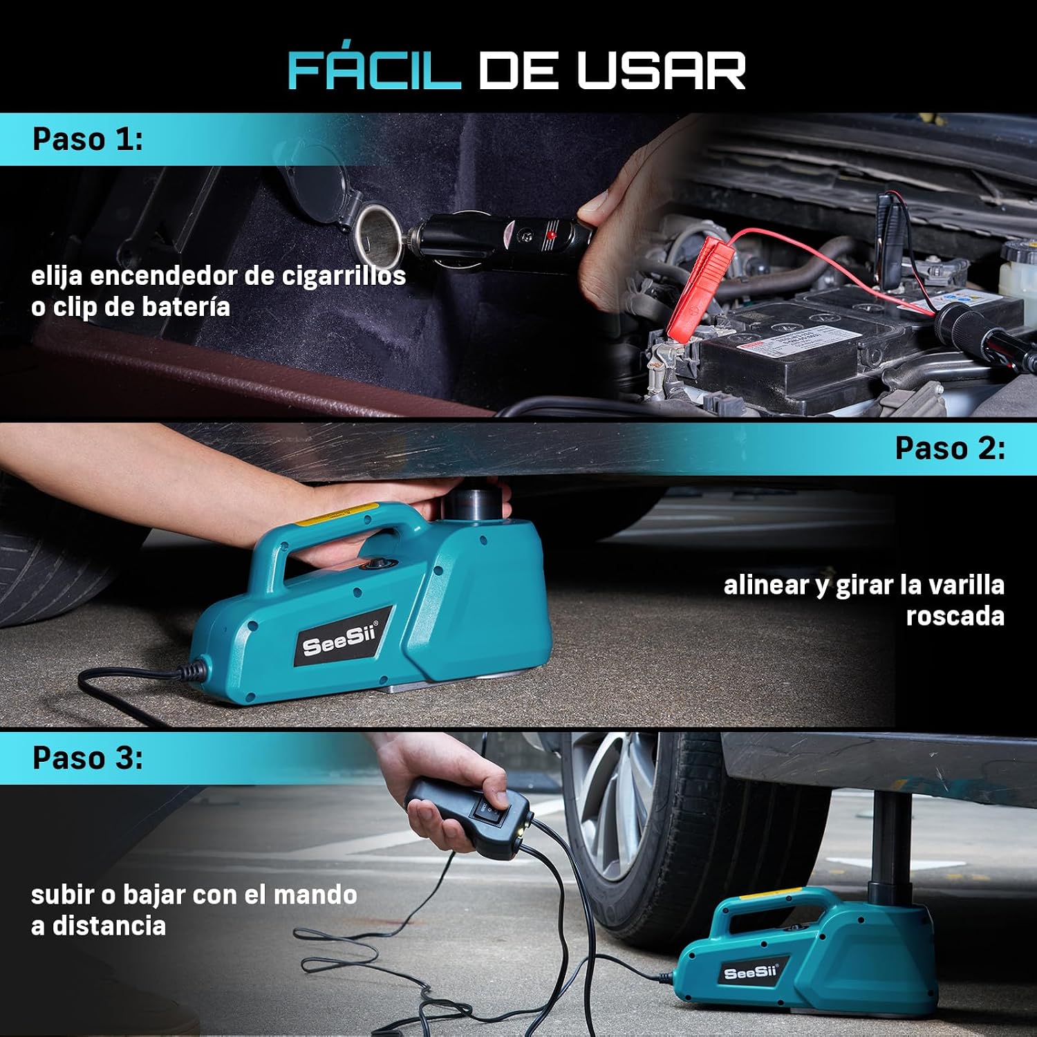 Thumbnail 6 de SEESII Gato Hidráulico 5T 12V para coche