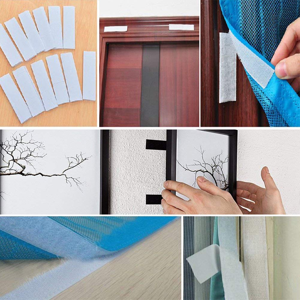 Detalle de Vicloon Scratch Autocollant Double Face 20 mm x 10 m : rubans auto-agrippants (blanc) pour bricolage et cadre photo